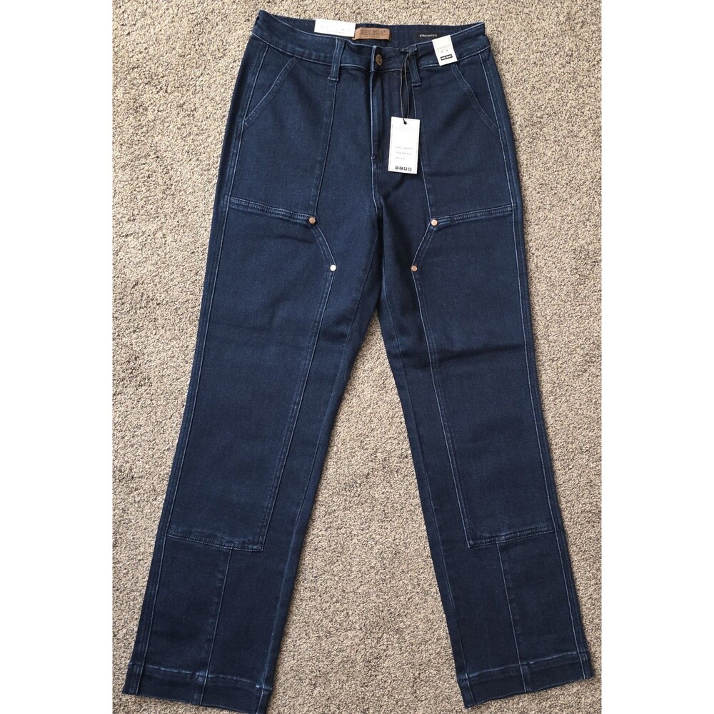 NWT Judy Blue Jeans Size 29 Dark Denim Utility Knee Patch High Rise